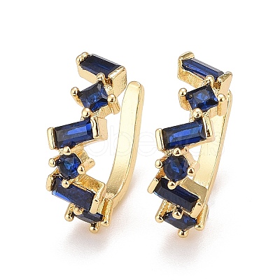 Cubic Zirconia Star Cuff Earrings EJEW-A069-17G-E-1