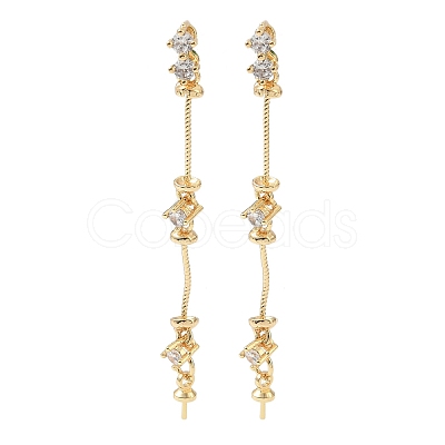 Brass Pave Cubic Zirconia Pendant Bails KK-C172-06G-1