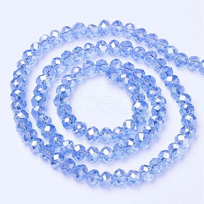 Electroplate Glass Beads Strands EGLA-A034-T10mm-B09-1