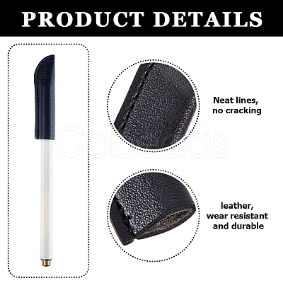 6Pcs PU Leather Pen Tip Protective Case AJEW-CL0002-24B-1
