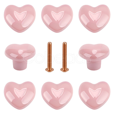 12Pcs Heart Porcelain Drawer Knobs FIND-GO0004-02-1