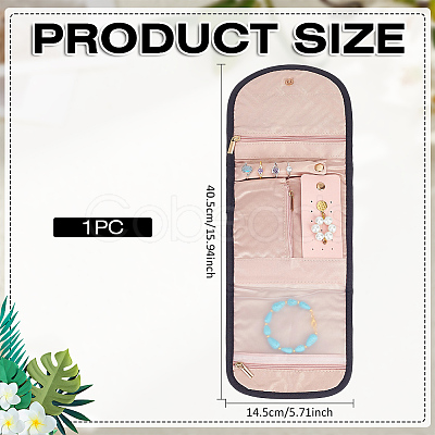 Portable Rectangle Polyester Jewelry Storage Bags ABAG-WH0046-98-1