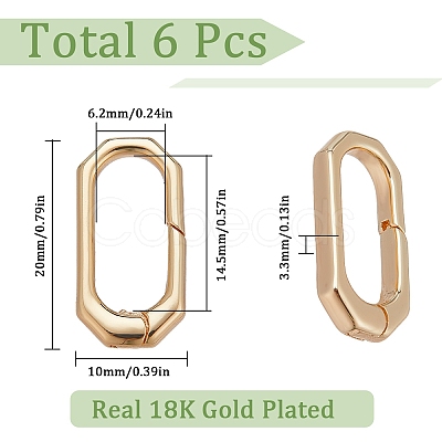 6Pcs Rack Plating Brass Spring Gate Rings KK-SC0003-82-1