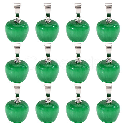 12Pcs Cat Eye Pendants G-CA0001-87-1