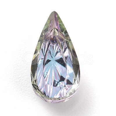 Embossed Glass Rhinestone Pendants GLAA-J101-06A-001VL-1