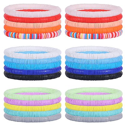 30Pcs 15 Colors Polymer Clay Heishi Surfer Stretch Bracelets Set BJEW-SW00134-1
