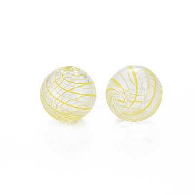 Transparent Handmade Blown Glass Globe Beads LS-GLAA-T012-35A-01-1