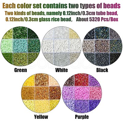 DIY Round Glass Beads Bracelets Making Kits SEED-YW0002-63A-1