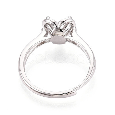 Rhodium Plated 925 Sterling Silver Micro Pave Cubic Zirconia Engagement Solitaire Ring Settings STER-N016-76P-1