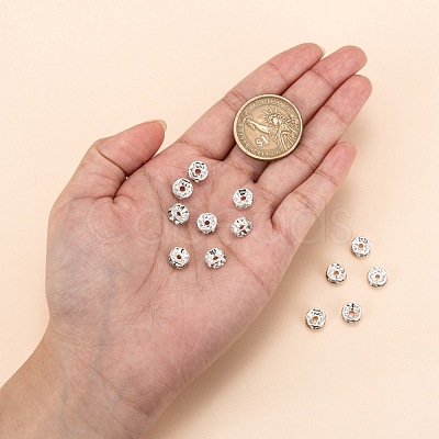 200pcs Clear White Rhinestone Rondelle Spacer Beads RB-A014-Z8mm-01S-1