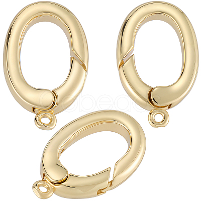 6Pcs Rack Plating Brass Spring Gate Rings KK-SC0006-48G-01-1