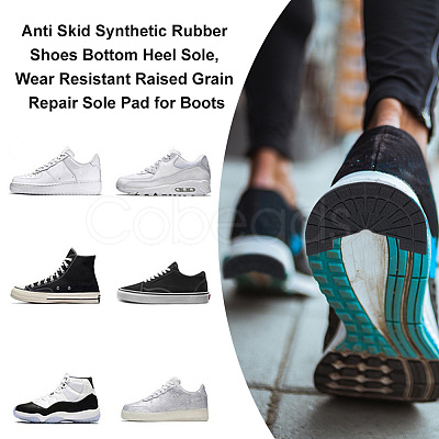 PandaHall Elite 5 Pairs 5 Colors Anti Skid Synthetic Rubber Shoes Bottom Heel Sole FIND-PH0006-53B-1