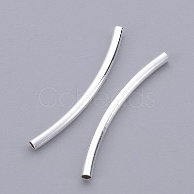 Brass Curved Tube Beads EC0582x30mm-S-1