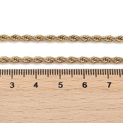 PVD Vacuum Plating 304 Stainless Steel Rope Chain Necklaces NJEW-M124-09G-1