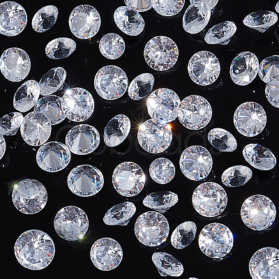 PandaHall Elite 500Pcs Cubic Zirconia Cabochons ZIRC-PH0001-40-1