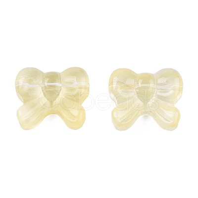 Transparent Spray Painted Glass Beads GLAA-N035-025-C07-1
