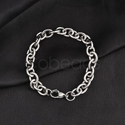 Tarnish Resistant 304 Stainless Steel Cable Chain Bracelets BJEW-I238-09P-1