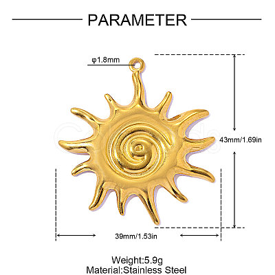 304 Stainless Steel Pendants STAS-OY015-93G-1