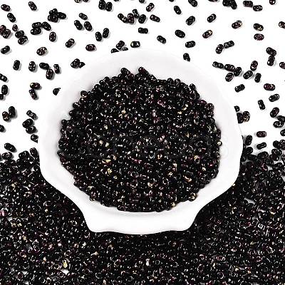 Picasso Spray Painted Glass Seed Beads SEED-T006-04-39-1