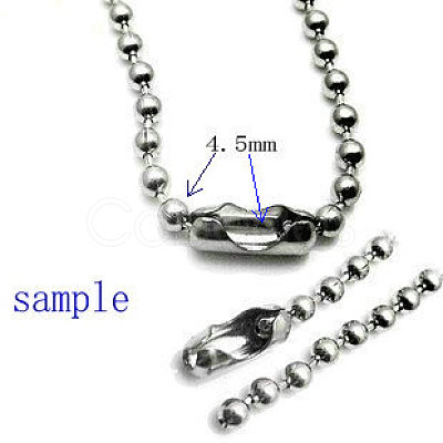 Tarnish Resistant Stainless Steel Ball Chain Connectors X-STAS-L018C-P-1
