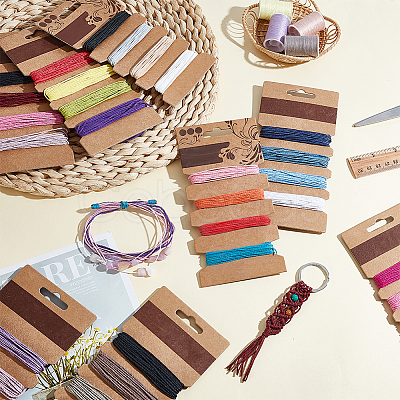 8 Cards 8 Styles Waxed Cotton Cord Set OCOR-PH0006-38-1