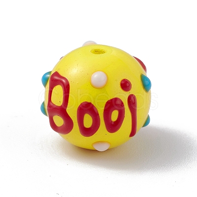 Opaque Painted Glass Beads GLAA-B001-01A-1