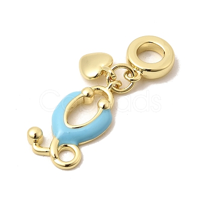 Brass Enamel European Dangle Charms KK-A296-30G-1