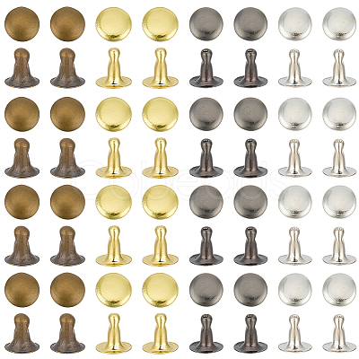 400Pcs 4 Colors Alloy Snap Rivet Butt Screw FIND-GF0009-29-1