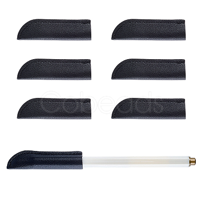 6Pcs PU Leather Pen Tip Protective Case AJEW-CL0002-24B-1