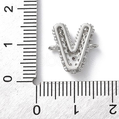 Brass Micro Pave Cubic Zirconia Letter Links KK-I717-04V-P-1