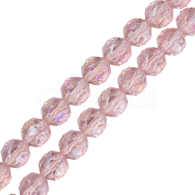 Electroplate Transparent Glass Beads Strands X-EGLA-N002-34A-C02-1