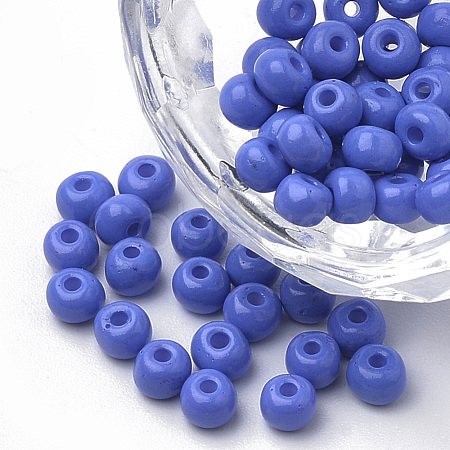 6/0 Baking Paint Glass Seed Beads SEED-Q025-4mm-N08-1