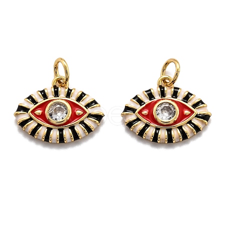Brass Cubic Zirconia Pendants ZIRC-O044-03D-G-1