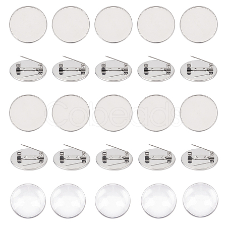 DIY Blank Dome Brooch Making Kit STAS-UN0044-51-1