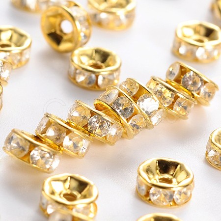 Brass Grade B Crystal Rhinestone Spacer Beads RSB036-B01G-1