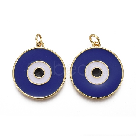 Brass Enamel Pendants KK-F821-48B-G-1