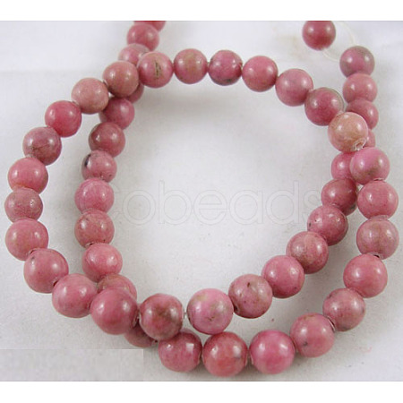 Round Gemstone Rhodonite Beads Strand X-GSR018-1