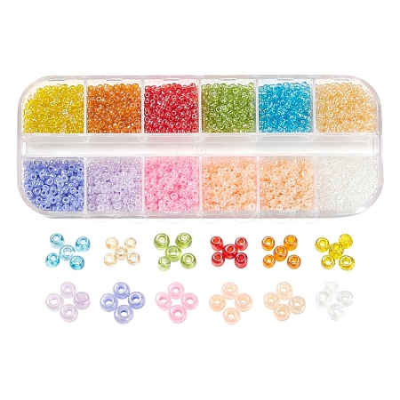 12 Style 12/0 Glass Seed Beads SEED-YW0001-49B-1
