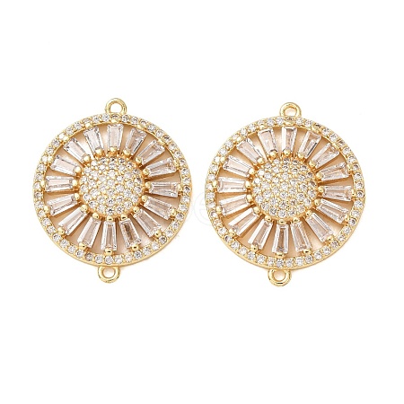 Brass Pave Clear Cubic Zirconia Connector Charms CU-CBA4579-06G-B-1