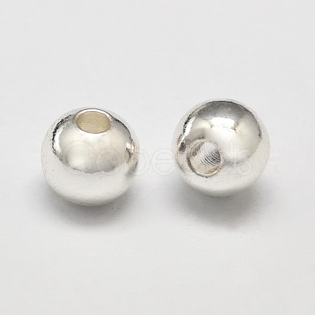 Rack Plating Brass Round Spacer Beads X1-KK-I601-4mm-S-RS-1