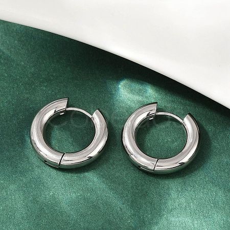 202 Stainless Steel Polishing Hoop Earrings EJEW-M106-02P-02-1