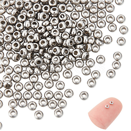 200Pcs 202 Stainless Steel Spacer Beads STAS-UN0056-40-1