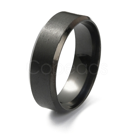201 Stainless Steel Plain Band Ring for Men Women RJEW-WH0010-06H-MB-1