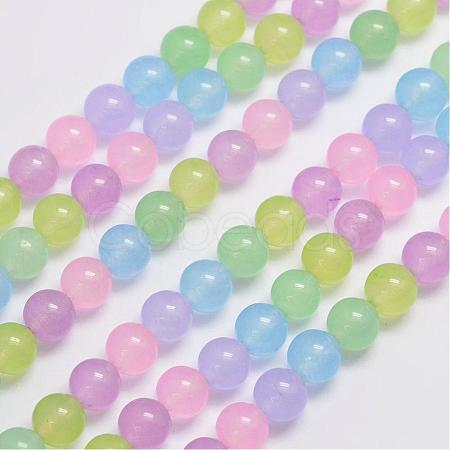 Natural & Dyed Malaysia Jade Bead Strands G-A146-8mm-A30-1