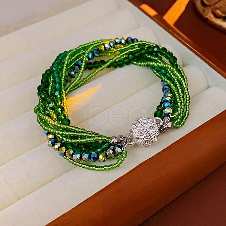 Glass Seed Beads Multi-strand Bracelets BJEW-H203-03S-01-1