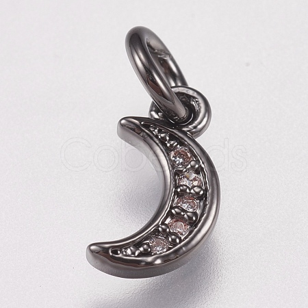 Brass Micro Pave Cubic Zirconia Charms X-ZIRC-E147-59B-1
