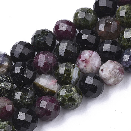 Natural Multicolor Tourmaline Beads Strands G-S345-8mm-001-1