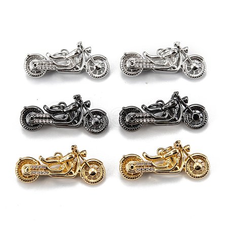 Brass Micro Pave Clear Cubic Zirconia Pendants ZIRC-P086-29-1