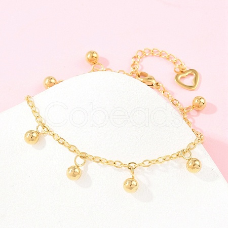 304 Stainless Steel Charm Bracelets BJEW-D458-02G-1