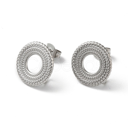 Non-Tarnish 304 Stainless Stud Earring Findings LS-STAS-M314-01F-P-1